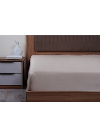 Buy Indulgence Fitted Sheet Light Brown 160x200+33 cm in UAE