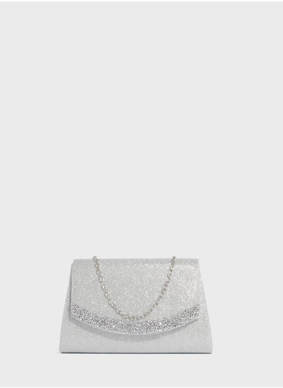 Buy Front Flap Clutch With Crossbody Chain in UAE