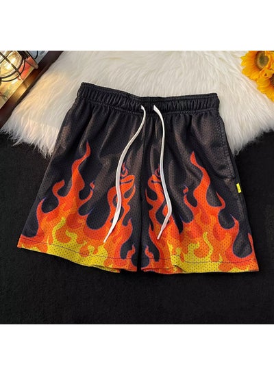 Buy Vintage Basketball Shorts Breathable Quick-Dry Black in UAE