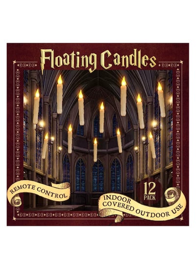 Buy 20pcs Flameless Taper Floating Candles with Magic Wand Remote, Flickering Warm Light Battery Operated 6.1" LED Electric Window Candle in UAE