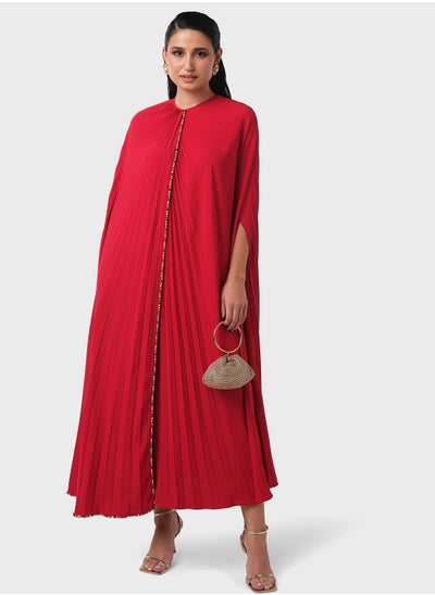 Buy Embellished Pleated Cape Dress in Saudi Arabia