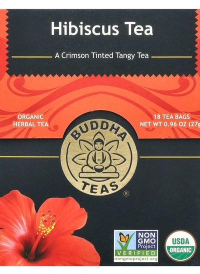 Buy Organic Herbal Tea Hibiscus Caffeine Free 18 Tea Bags 0.96 oz (27 g) in UAE