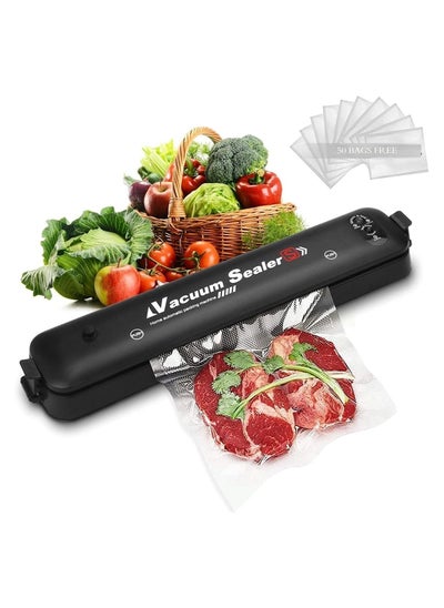 اشتري Single-touch Portable Food Saver Vacuum Sealer - Machine with 2-Functions for Fruits, Nuts, Meat, Sweets, Vegetables, with Pieces Sealed Bags في الامارات