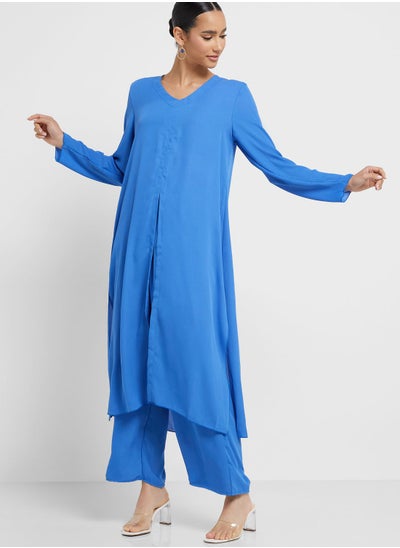 Buy V Neck Tunic And Pant Set in Saudi Arabia