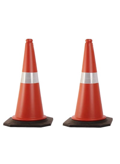 Buy 2 pack of Traffic Cones 75 CM - Heavy-Duty Safety Cones with Reflective Collar and Handle for Parking Lot and Driving Training in Saudi Arabia