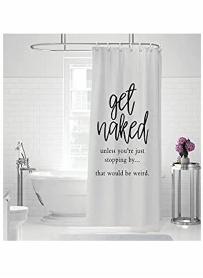 Buy Shower Curtain Bathroom Waterproof Anti-Mold Modern Minimalist Fashion Curtain Privacy Curtain Quotes Inspirational with 12 Pack Plastic Hooks (65''W x 70''L  White)✅Size - The standard size is a in Saudi Arabia