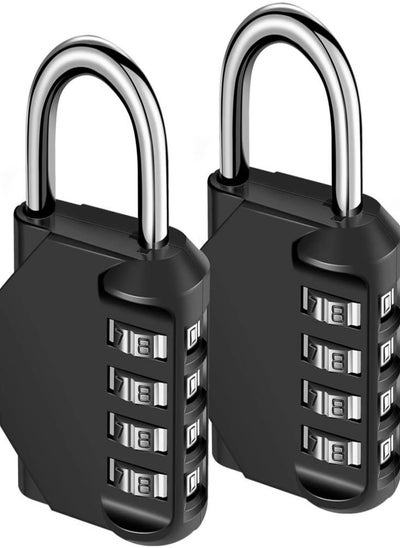 اشتري 2 Pack Black Combination Lock Resettable 4-Digit Padlock في الامارات