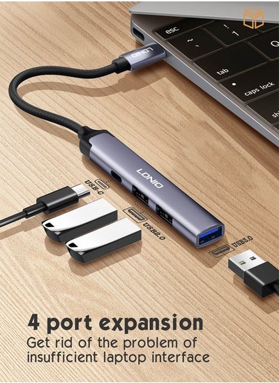 اشتري محطة محور USB-C 4 في 1 محول صغير لمحطة إرساء الكمبيوتر المحمول في الامارات