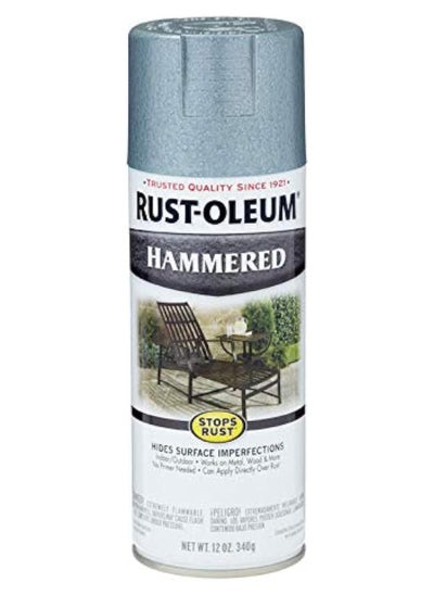 Buy Rust-oleum stops rust Hammered gloss light blue spray paint 12 oz. - 7212830 in Saudi Arabia