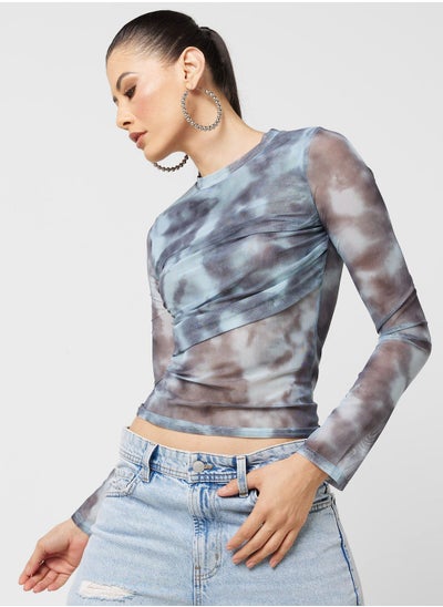 Buy Mesh Digital Print Top in UAE