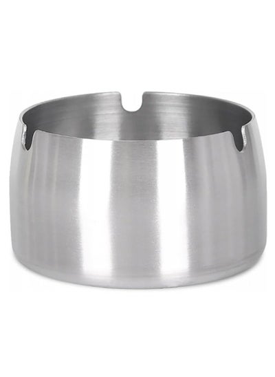 اشتري Ashtray for Cigarettes, Stainless Steel Windproof Ash Tray for Indoor Outdoor Patio Home Office Hotel (Silver, Large) في الامارات