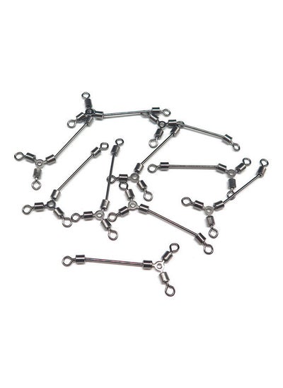 اشتري 10 Pieces Of Long Fishing Connector Rolling Swivel Stainless Steel 20 x 20cm في السعودية