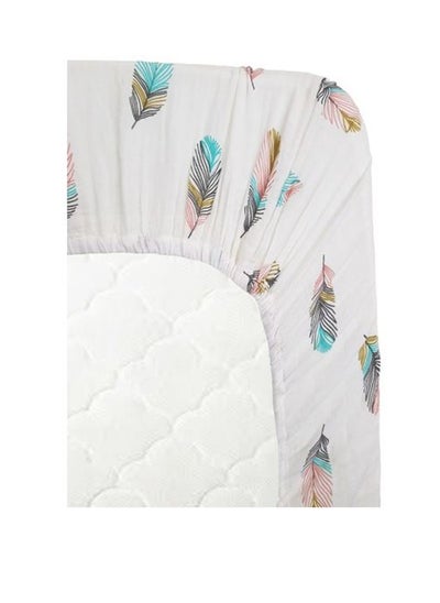 Buy Organic Bamboo Muslin Fitted Sheet - Plush Feathers in UAE