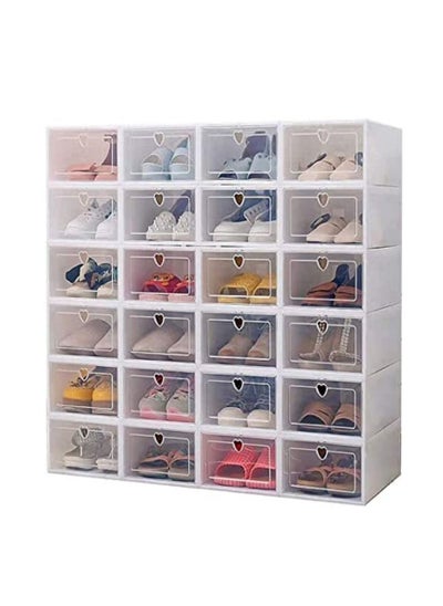 Buy COOLBABY 24PS Storage Box Shoe Box Transparent in UAE