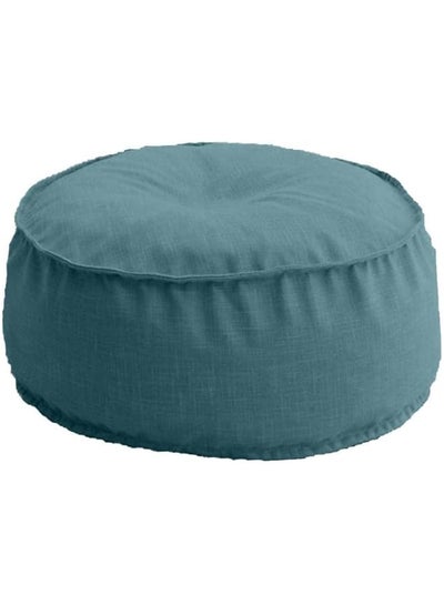 اشتري Linen Round Ottomans Floor Cushion 90X40 Light Blue Am.102060400209Pen في السعودية