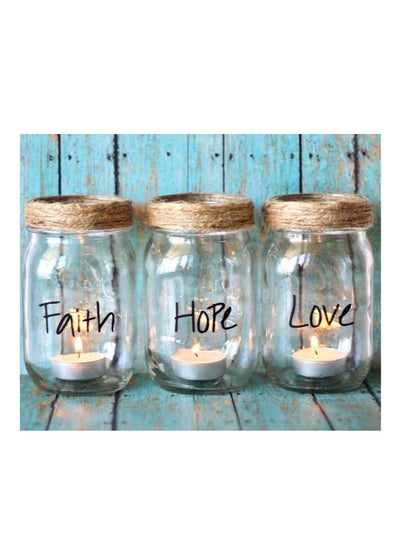 Buy Set of 3 love, faith & hope jars with candle gift in Egypt