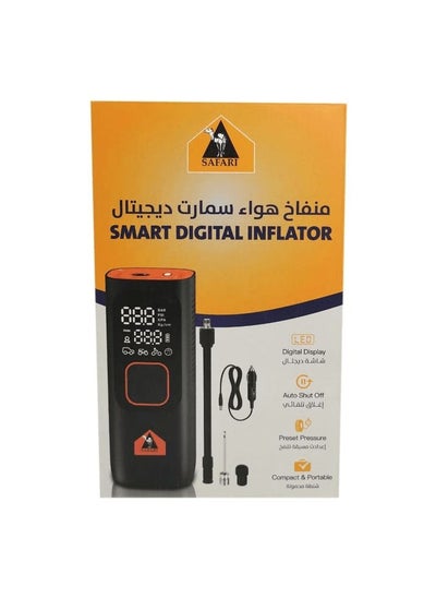 Buy Handy And Portable Smart Digital Tire Inflator,LED Display Car Air Compressor,Safari SD02 in Saudi Arabia