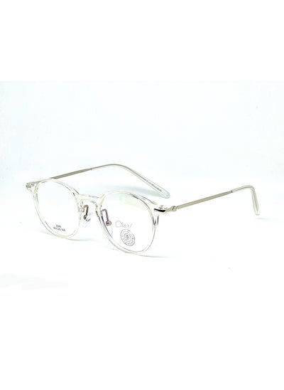 Buy Titanium blue light blocking eyeglass frame for mobile and Computer, White-Silver Color in Saudi Arabia