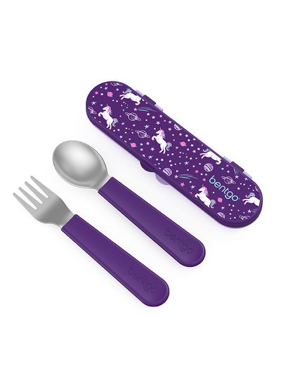 اشتري Kids Stainless Steel Utensils Set - Unicorn في الامارات