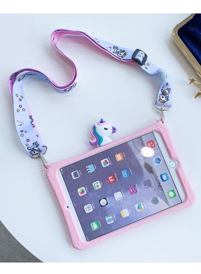 Buy Unicorn Ipad pro cover for iPad Mini 5/4, iPad 7th Generation 2019/iPad 8th Generation 2020, with Carrying Strap Adjustable Stand Shockproof Shockproof For iPad 10.2" 2020/2019, Pink in Saudi Arabia