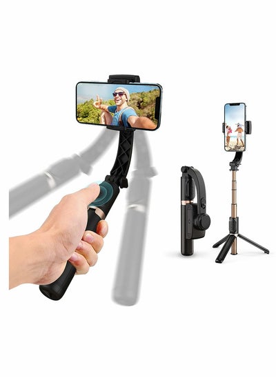 Buy Portable Selfie Stick Gimbal Stabilizer with Tripod and Remote for Smooth Video Recording and Vlogging with Smartphones in Saudi Arabia