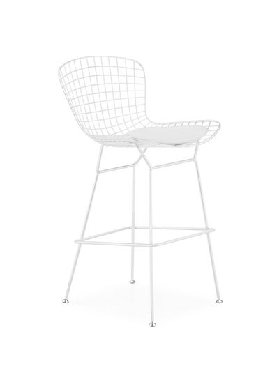 Buy Modern Wire Bar Stool For Home And Office - White Finish - Mc-020Q-W in UAE