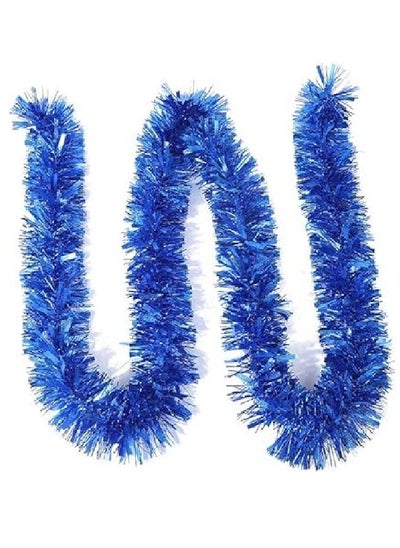 Buy SECALIFE Royal Blue Christmas Chunky Tinsel Garland for Christmas Tree Decorations, 10 Meters Xmas Tinsel for Christmas Home Tree Decorations in Egypt