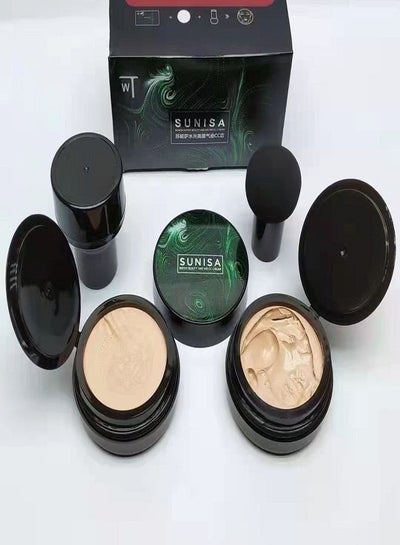 Buy Sunisa 3 in 1 CC and BB Water Proof Foundation Concealer Cream with Air Cushion Mushroom in UAE