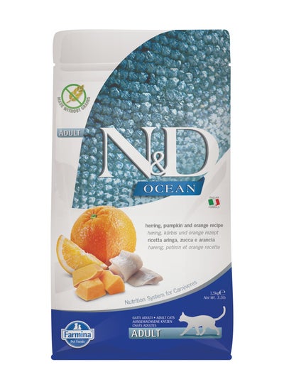 Buy Farmina N & D Herring, Pumpkin & Orange Adult Cat Food, 1.5 Kg in UAE