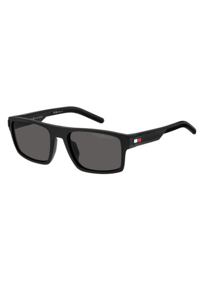 Buy Men's Polarized Rectangular Shape  Sunglasses Th 1977/S Grey 41 - Lens Size: 41.3 Mm - Mtt Black in Saudi Arabia