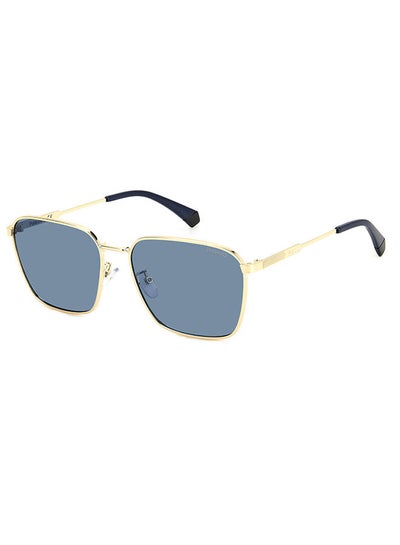 Buy Men Rectangular Sunglasses PLD 4120/G/S/X  GOLD BLUE 59 in Saudi Arabia