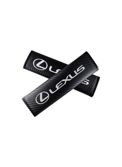 Buy 2-Pieces Carbon Fiber Pattern Seat Belt Cover Shoulder Protection Accessory For Lexus IS250 IS300 RX330 RX350 Ct200h in UAE