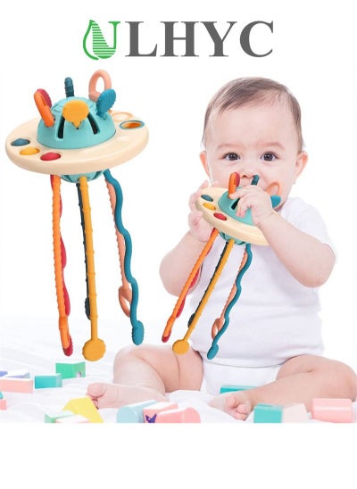 Buy Baby Montessori Silicone Toy ,Travel Pull String Activity Toy,Sensory Toys ,Fine Motor Skills Developmental ToysBoys Girls Infant Toys in Saudi Arabia