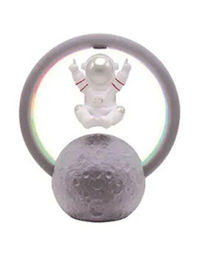 Buy Magnetic Rotation Levitation Astronaut BT 5.0 Speaker Home Office Decor Switch Control RGB Led Night Light Music Box Bluetooth Speaker for Party Player Wireless Speaker Gift,Silver in Saudi Arabia