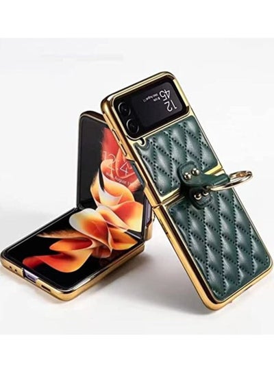 Buy Samsung Z Flip 4 Case, Galaxy Z Flip 4 Case with Ring Protective Cover, Sponge Lining, Diamond Shape Design Flip 4 Case for Samsung Galaxy Z Flip 4 5G, Forest Green in Egypt