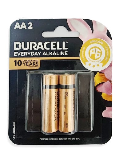 Buy EveryDay Alkaline AA Batteries - 2 Pieces Gold in Egypt