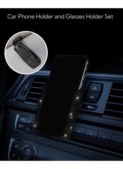 Buy Car Phone Holder and Glasses Holder Set Black in UAE