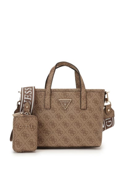 Buy Guess Bag Latona mini Tote latte logo in Saudi Arabia