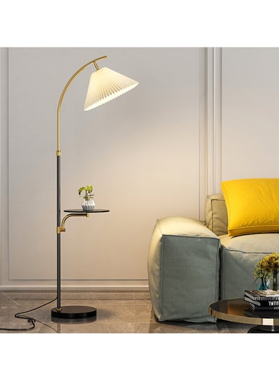 Buy Pleated Floor Lamp Shelf Remote Control Three Color Dimming Standing Lamp With 12w Led Lamp Bulb in Saudi Arabia
