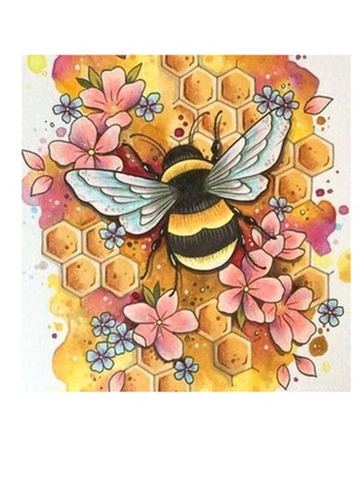 Buy DIY 5D Diamond Art Kits Adults Kids, Bee Room Decoration, Home, Office, Gift for Her Him Bee Licking On Honey, Full Drill Diamond Art Kits Cartoon Bee 11.8x11.8inch in UAE