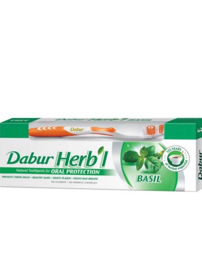 Buy Herb'l Basil Toothpaste 140 Gm+Toothbrush Multi Colors in Egypt