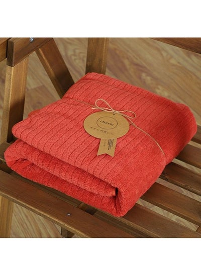 اشتري Coral Fleece Bath Towel Household Cloud Feel Can be Worn Can be Wrapped Tube Top Soft Bath Towel- Quick Dry - Super Absorbent (Red) في السعودية