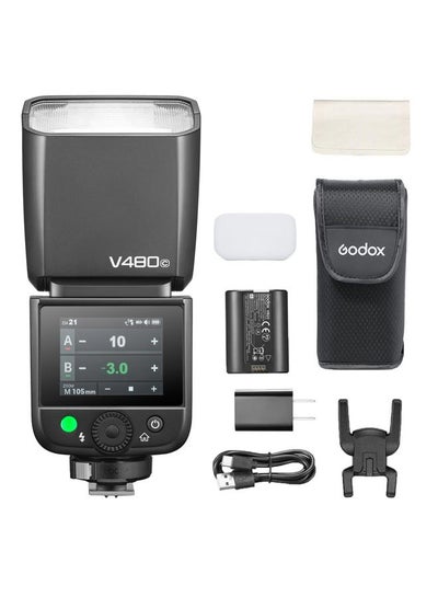 Godox V480-C Flash Per Canon – GN50, Touchscreen, USB-C, Ricarica Rapida 1.7s, 650 Scatti, HSS E TTL