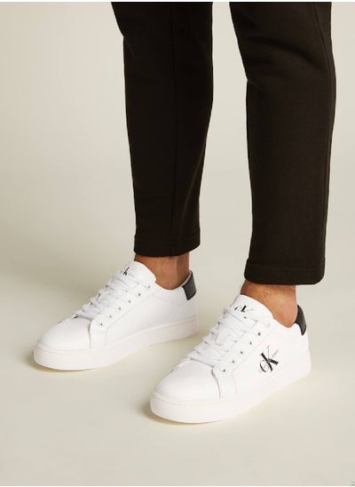 Buy Men's Leather Trainers -  recycled and bio-based blend leather upper , White in Saudi Arabia