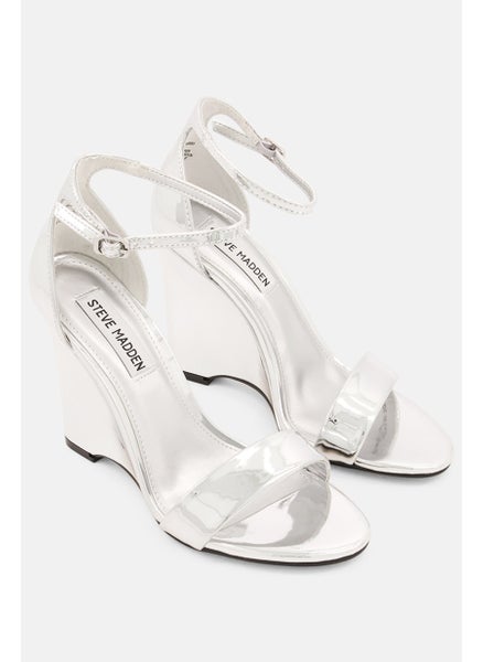 Buy Women Mallor Adjustable Buckle Wedges, Silver in UAE