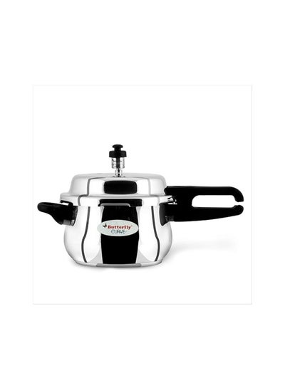 Buy Butterfly Curve 3 Litres Pressure Cooker | Outer Lid Quality Stainless Steel | Induction and Gas Stove Compatible | ISI Certified | 5 Years Manufacturer's Warranty | Silver in UAE