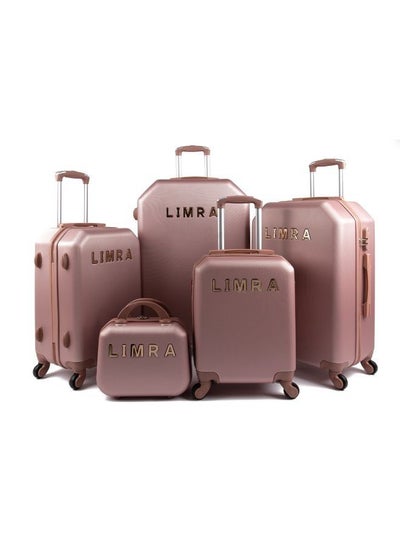Buy Luggage Trolley Bags set of 5 Pcs Rosegold in Saudi Arabia