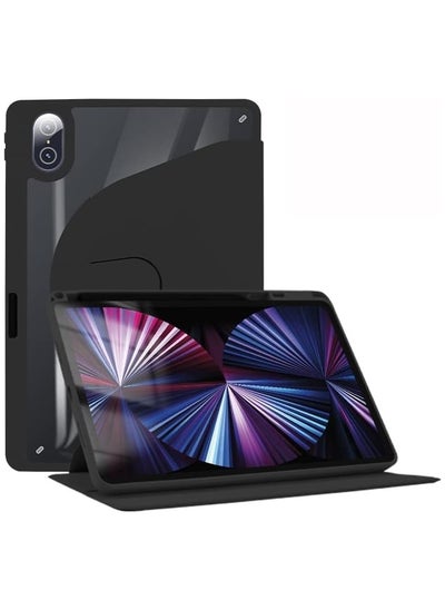 Buy Tablet Accessories for Honor Pad 8 12 inch 2022 Acrylic 360 Degree Rotation Holder Tablet Leather Case (Black) in Saudi Arabia