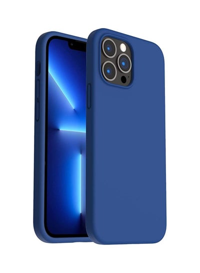 Buy Dl3 Mobilk Silicone Shockproof Liquid Soft TPU Slim Back Cover For iPhone 13 Pro (Blue, 6.1in) in Egypt