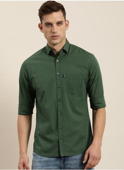 Buy Solid Chest Pocket Shirt with Long Sleeves in Saudi Arabia